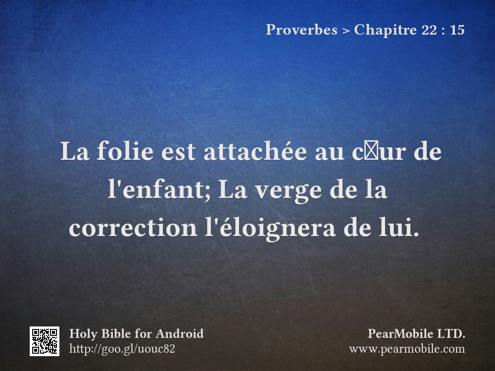 Proverbes, Chapitre 22:15